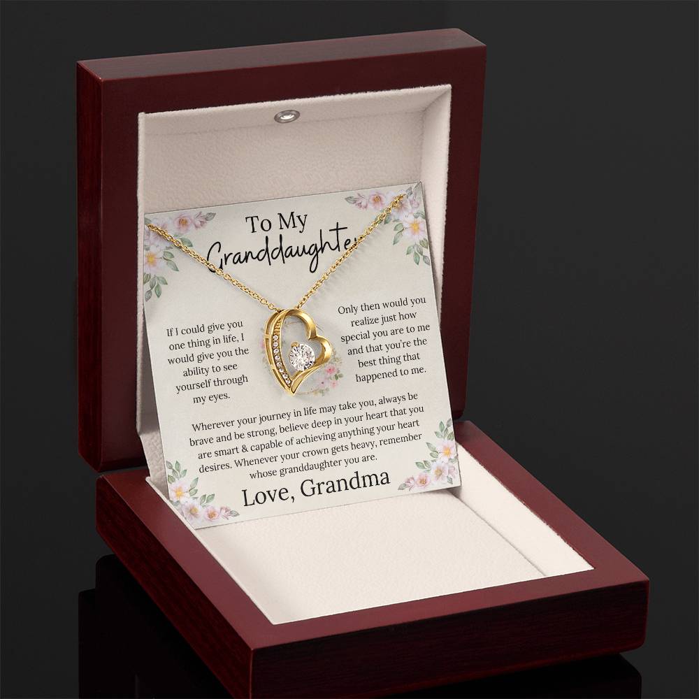 To My Granddaughter Believe In Your Heart Forever Love Necklace From Grandma