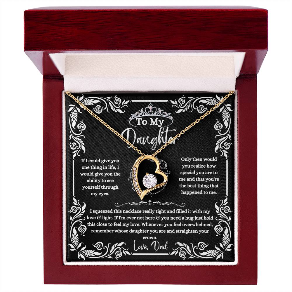 To My Daughter Royal Crown Forever Love Necklace From Dad