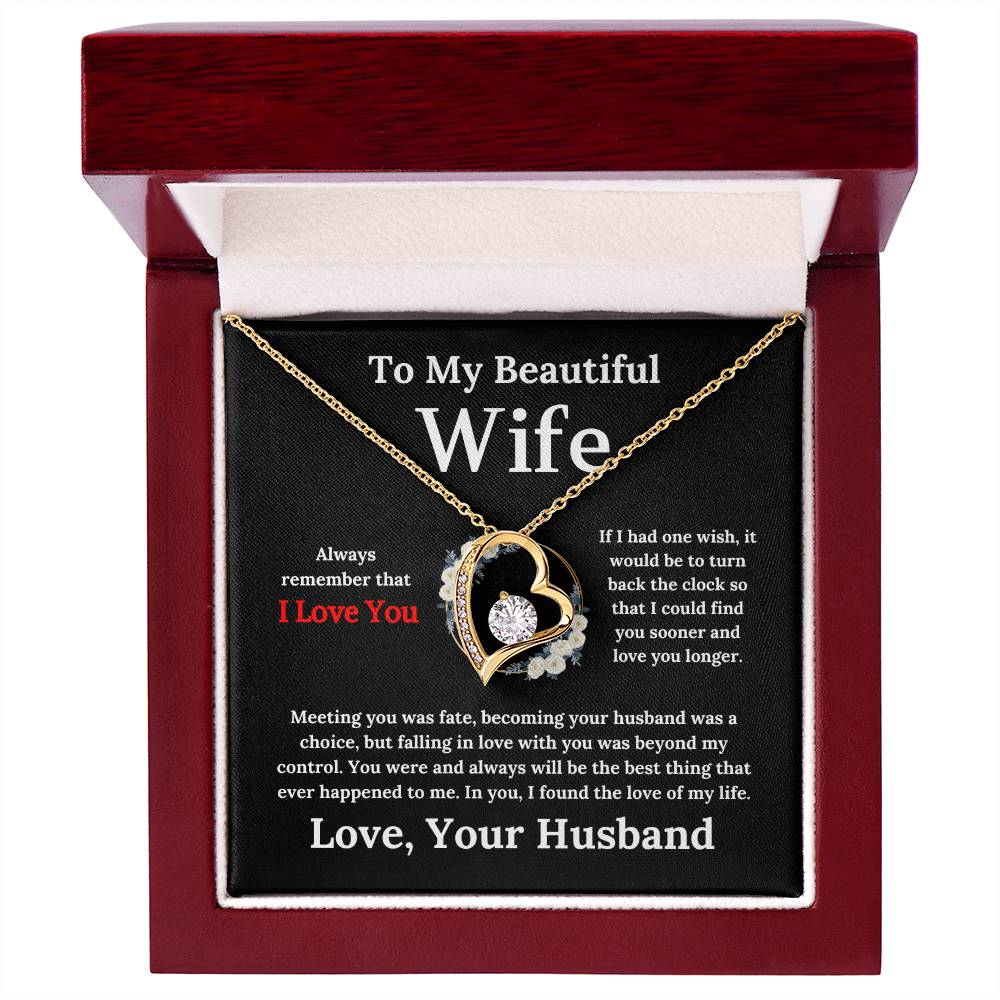 To My Beautiful Wife - Forever Love Necklace