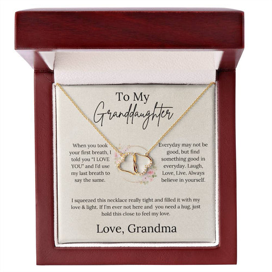 To My Granddaughter - Laugh, Love, Live - Everlasting Love Necklace From Grandma