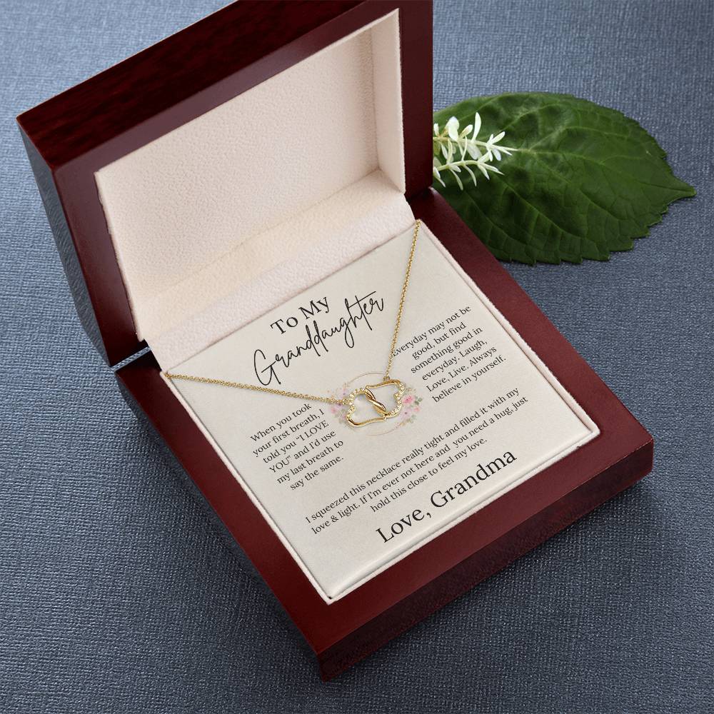 To My Granddaughter - Laugh, Love, Live - Everlasting Love Necklace From Grandma