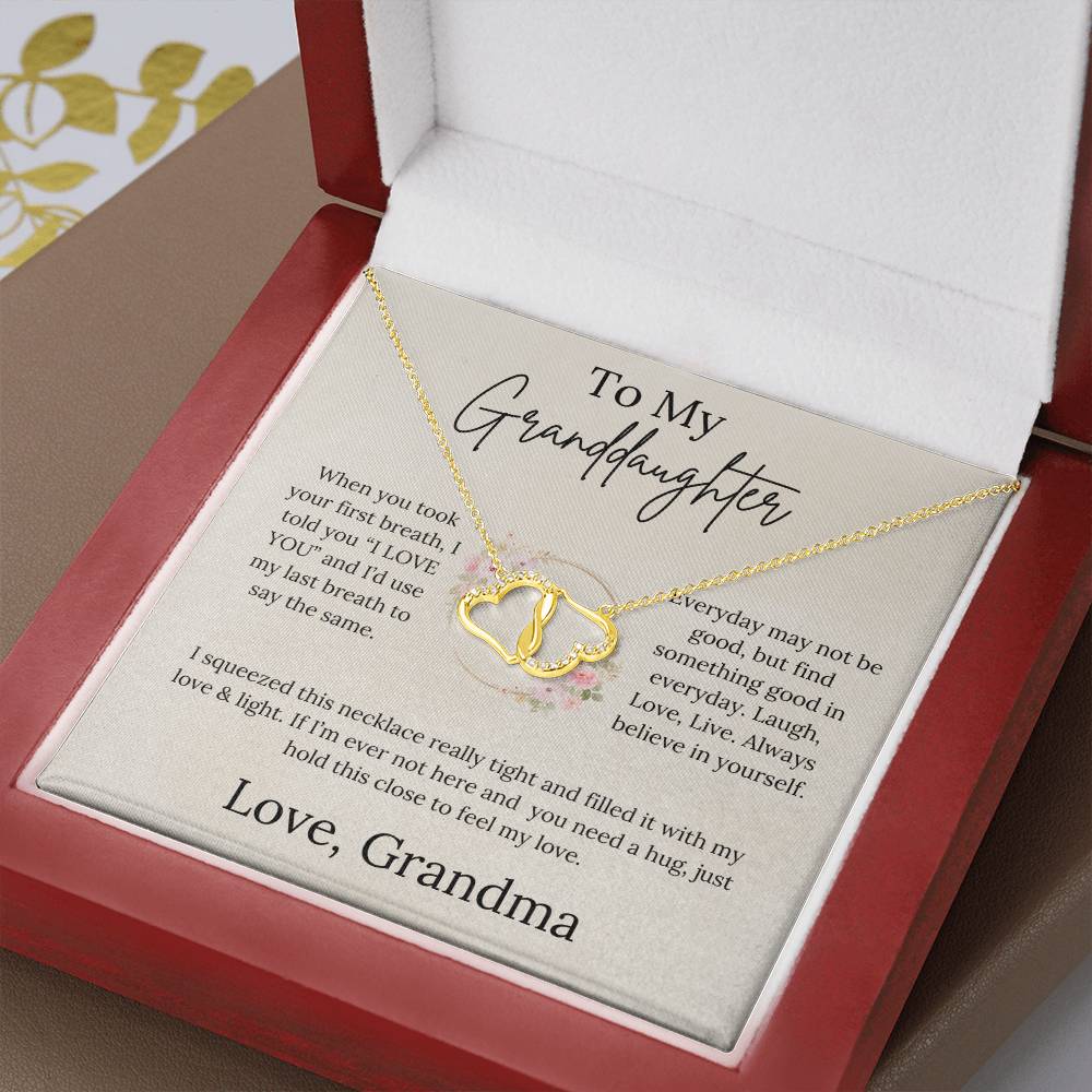 To My Granddaughter - Laugh, Love, Live - Everlasting Love Necklace From Grandma