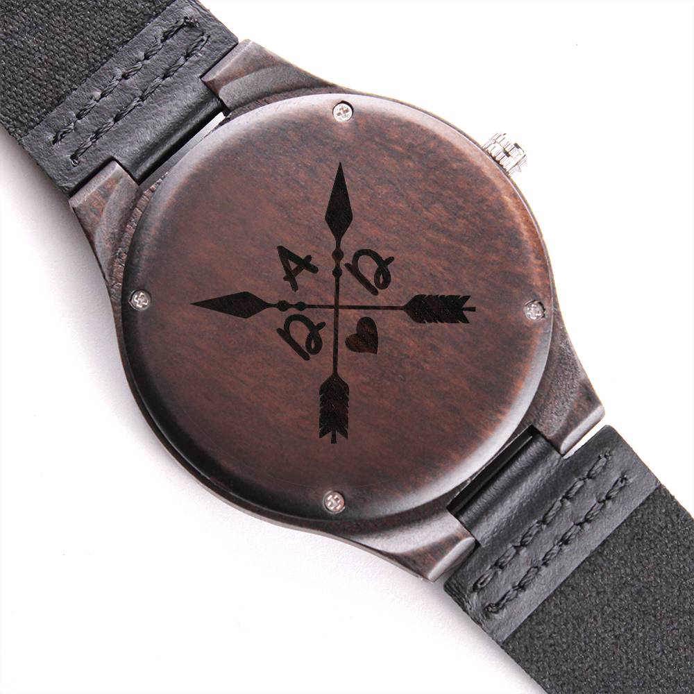 DAD - Love In All Directions Engraved Wooden Watch