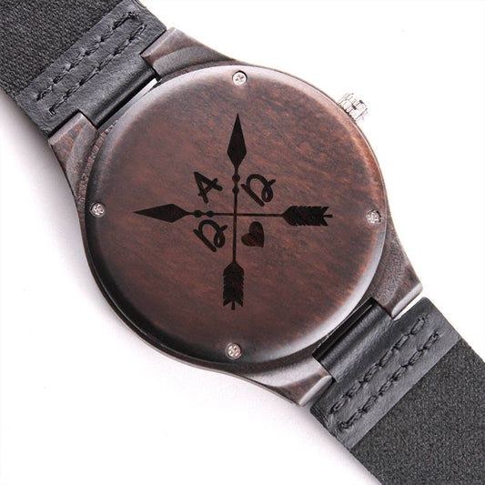 DAD - Love In All Directions Engraved Wooden Watch