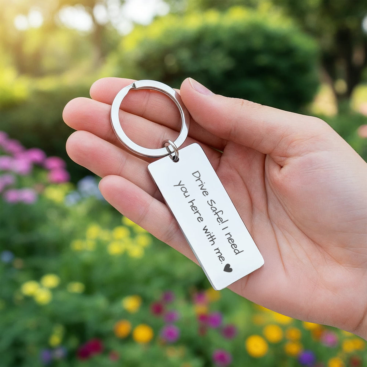 Drive Safe Rectangle Keychain