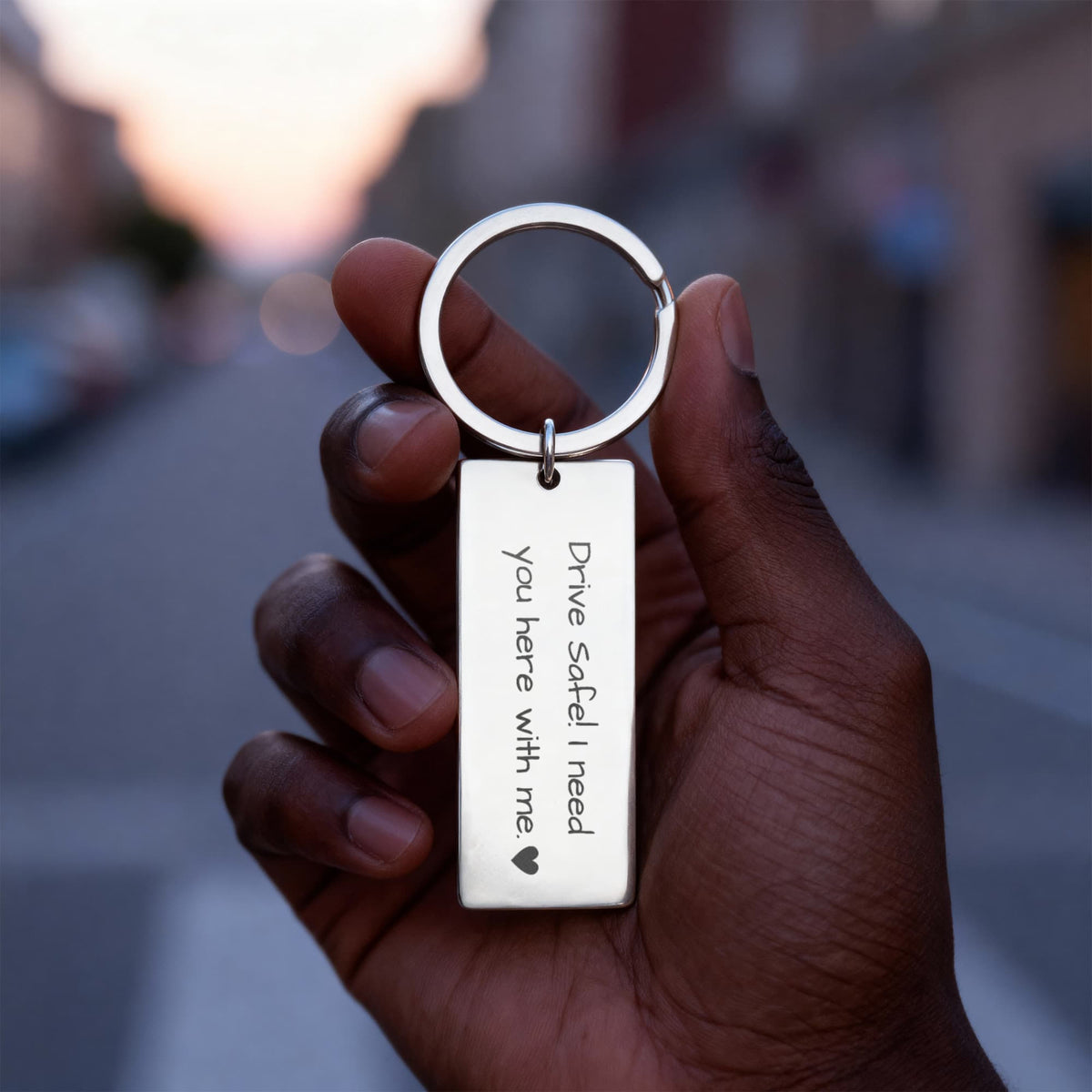 Drive Safe Rectangle Keychain