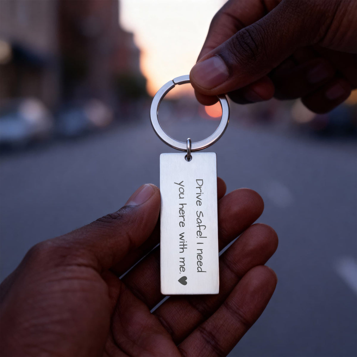Drive Safe Rectangle Keychain