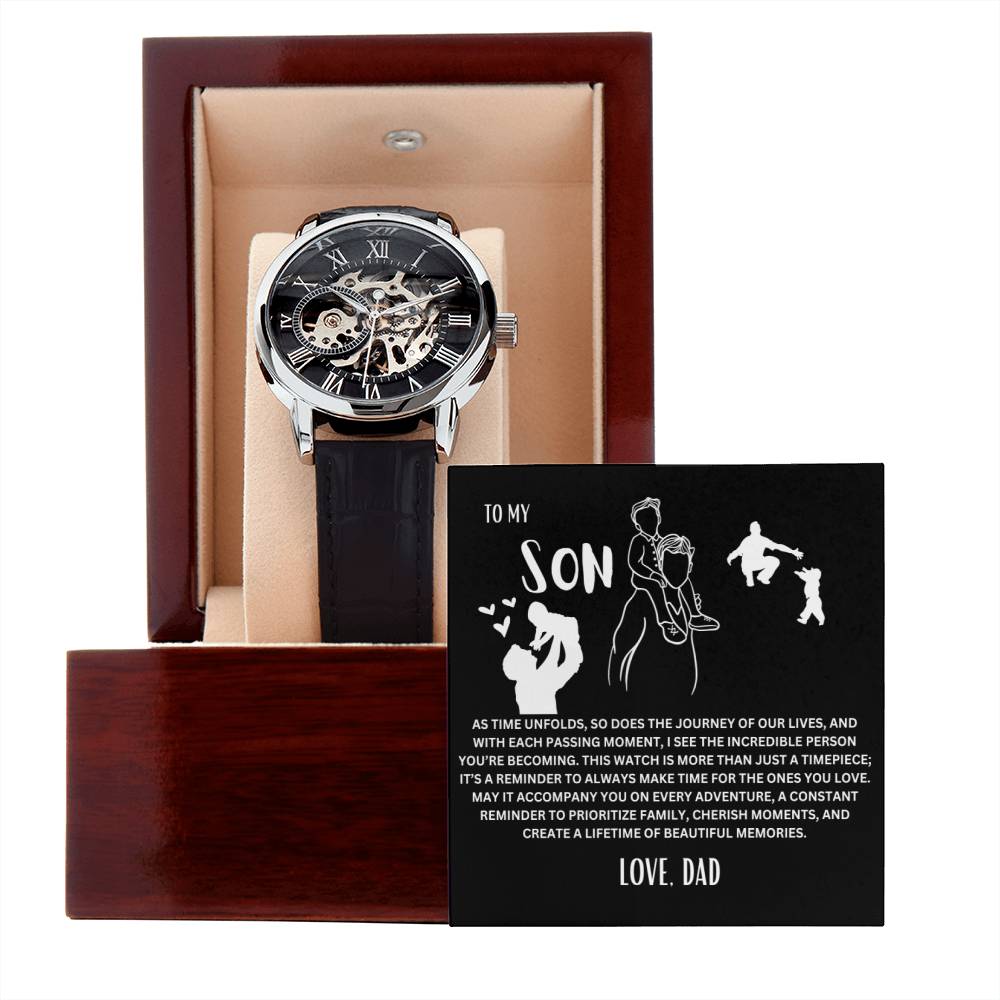 To My Son - Openwork Watch - From Dad