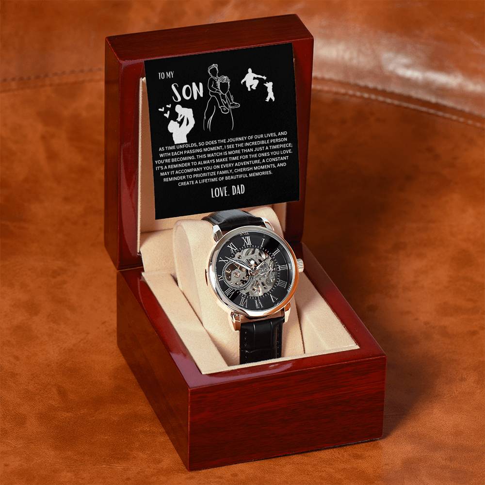 To My Son - Openwork Watch - From Dad