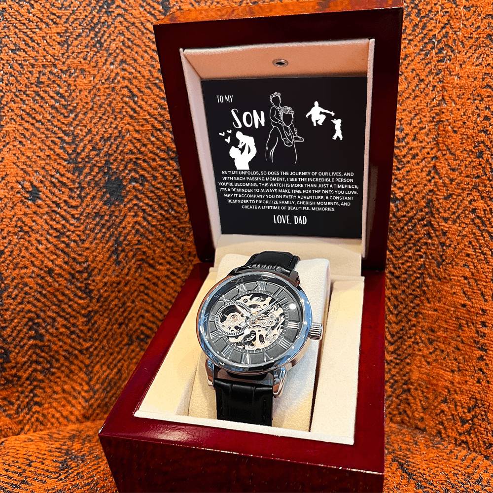 To My Son - Openwork Watch - From Dad