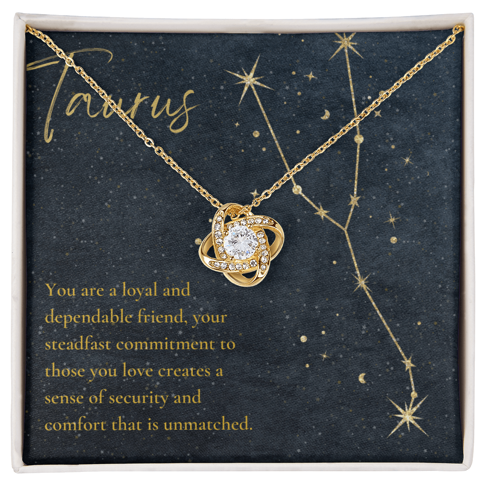 Taurus Zodiac Love Knot Necklace