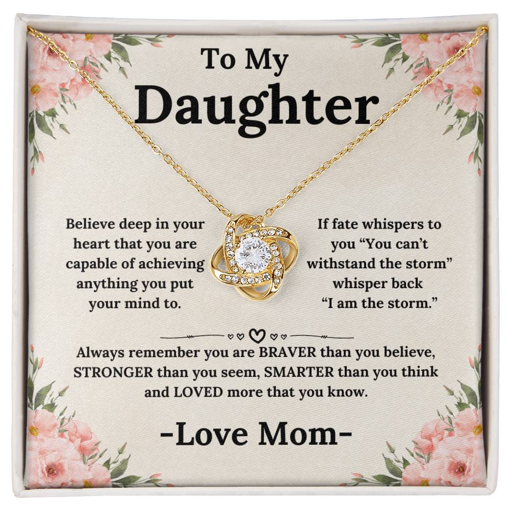 To My Daughter Necklace From Mom Always Remember Love Knot Necklace