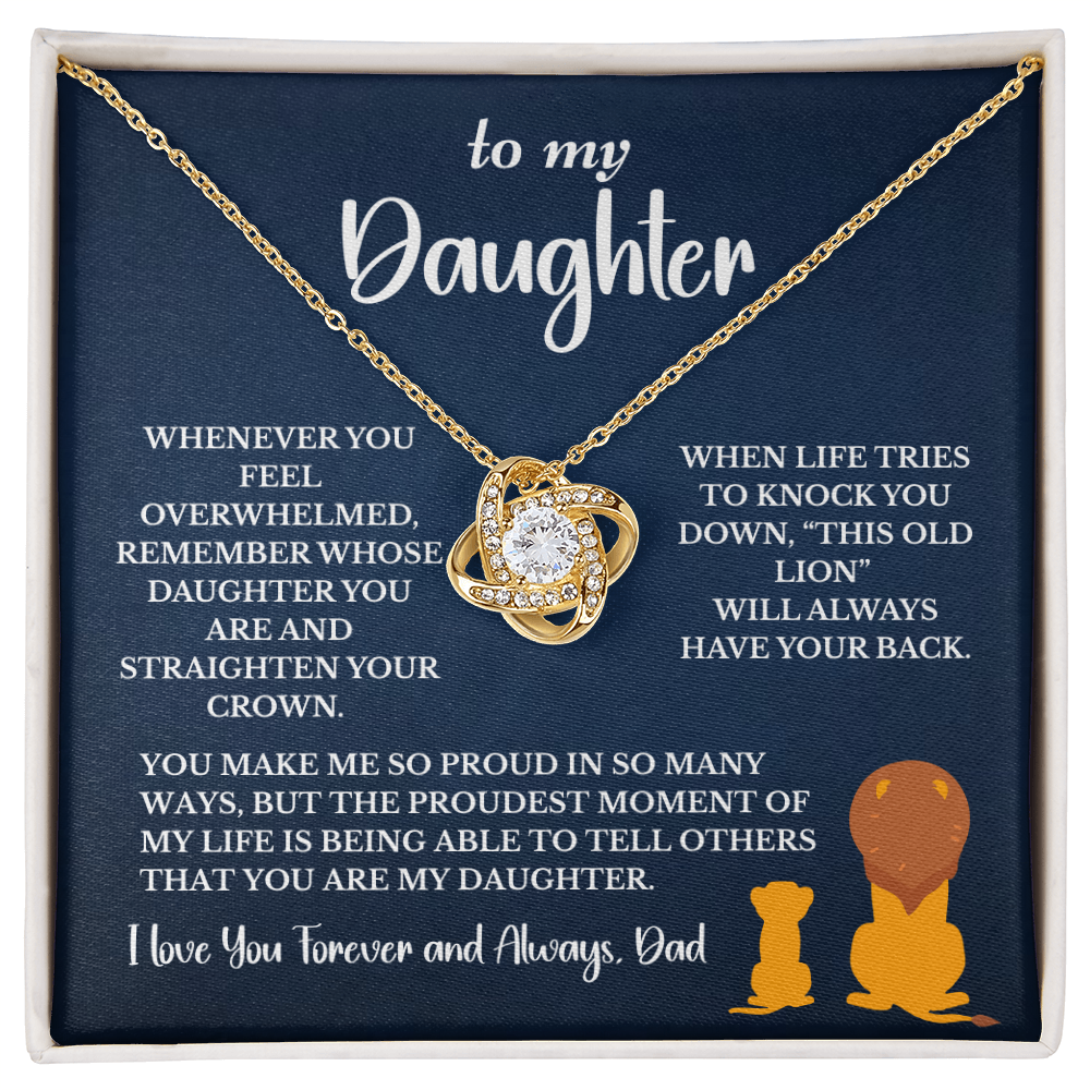 This Old Lion & His Princess – Dad to Daughter Love Knot Necklace