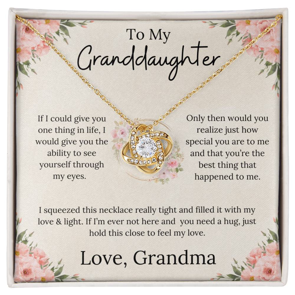 To My Granddaughter Endless Love - Love Knot Necklace - From Grandma