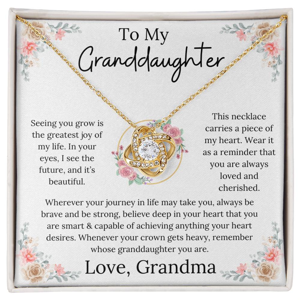 To My Granddaughter Love Knot Necklace