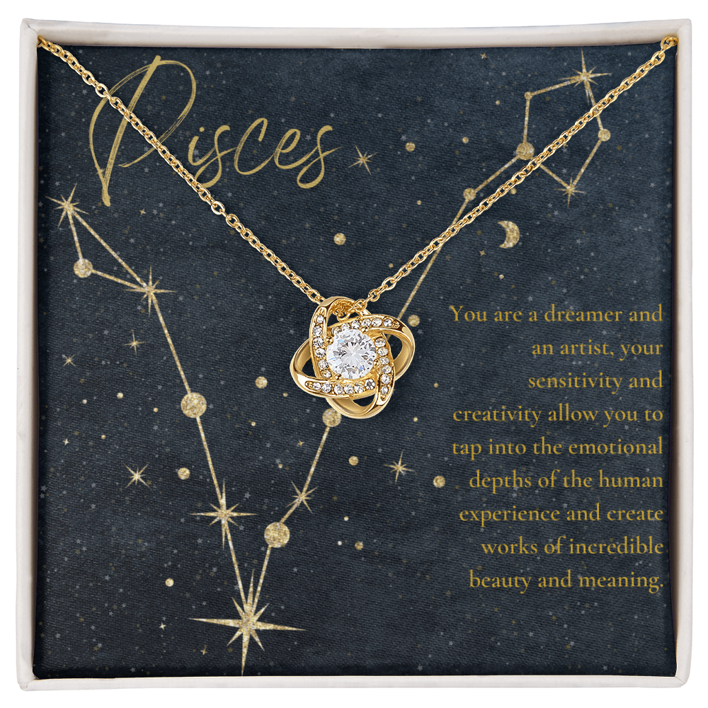 Pisces Zodiac Love Knot Necklace