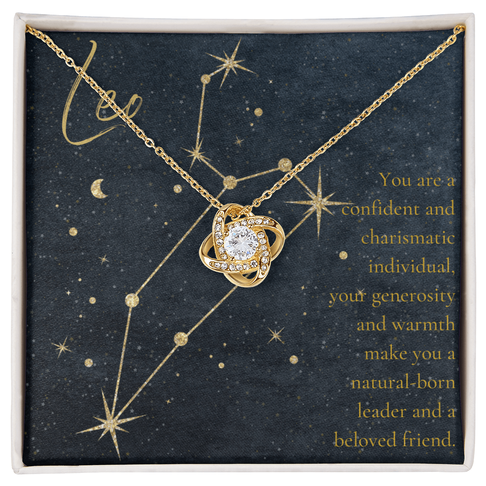 Leo Zodiac Love Knot Necklace