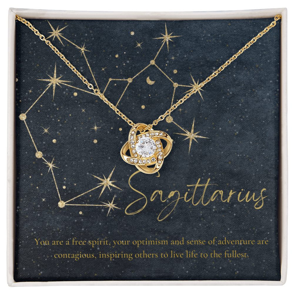 Sagittarius Zodiac Love Knot Necklace