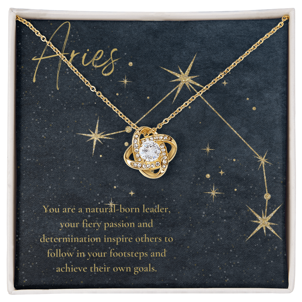 Aries Zodiac Love Knot Necklace