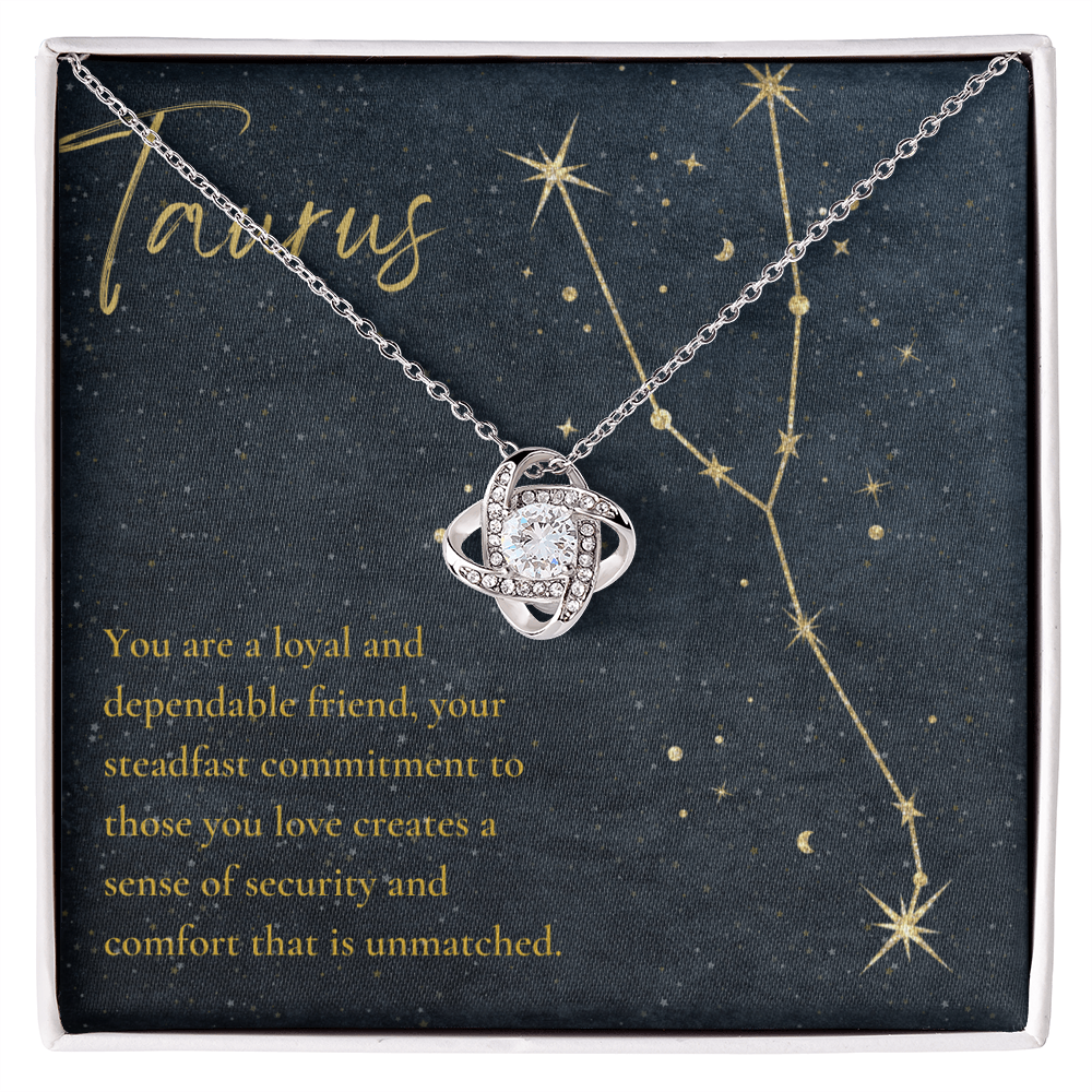 Taurus Zodiac Love Knot Necklace