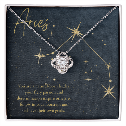 Aries Zodiac Love Knot Necklace