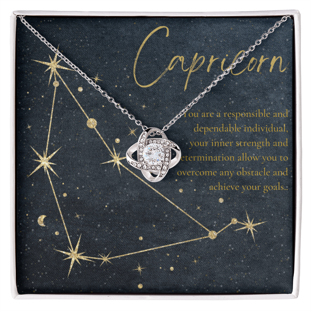 Capricorn Zodiac Love Knot Necklace