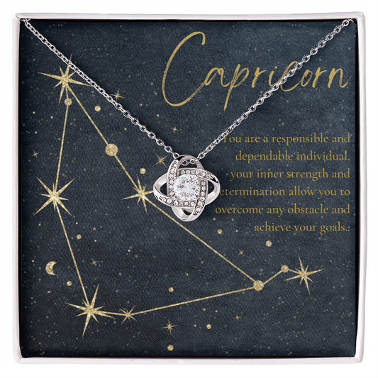 Capricorn Zodiac Love Knot Necklace