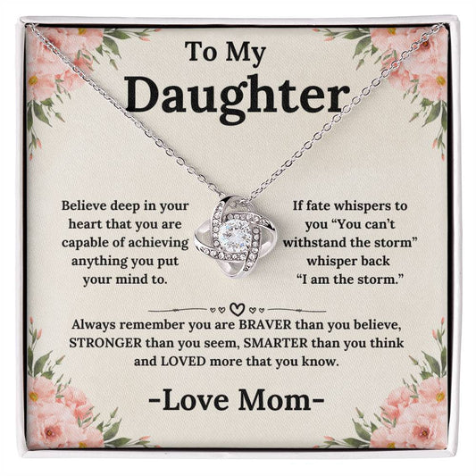 To My Daughter Necklace From Mom Always Remember Love Knot Necklace