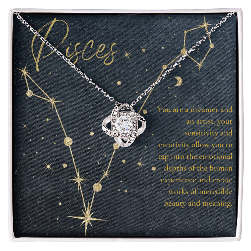 Pisces Zodiac Love Knot Necklace