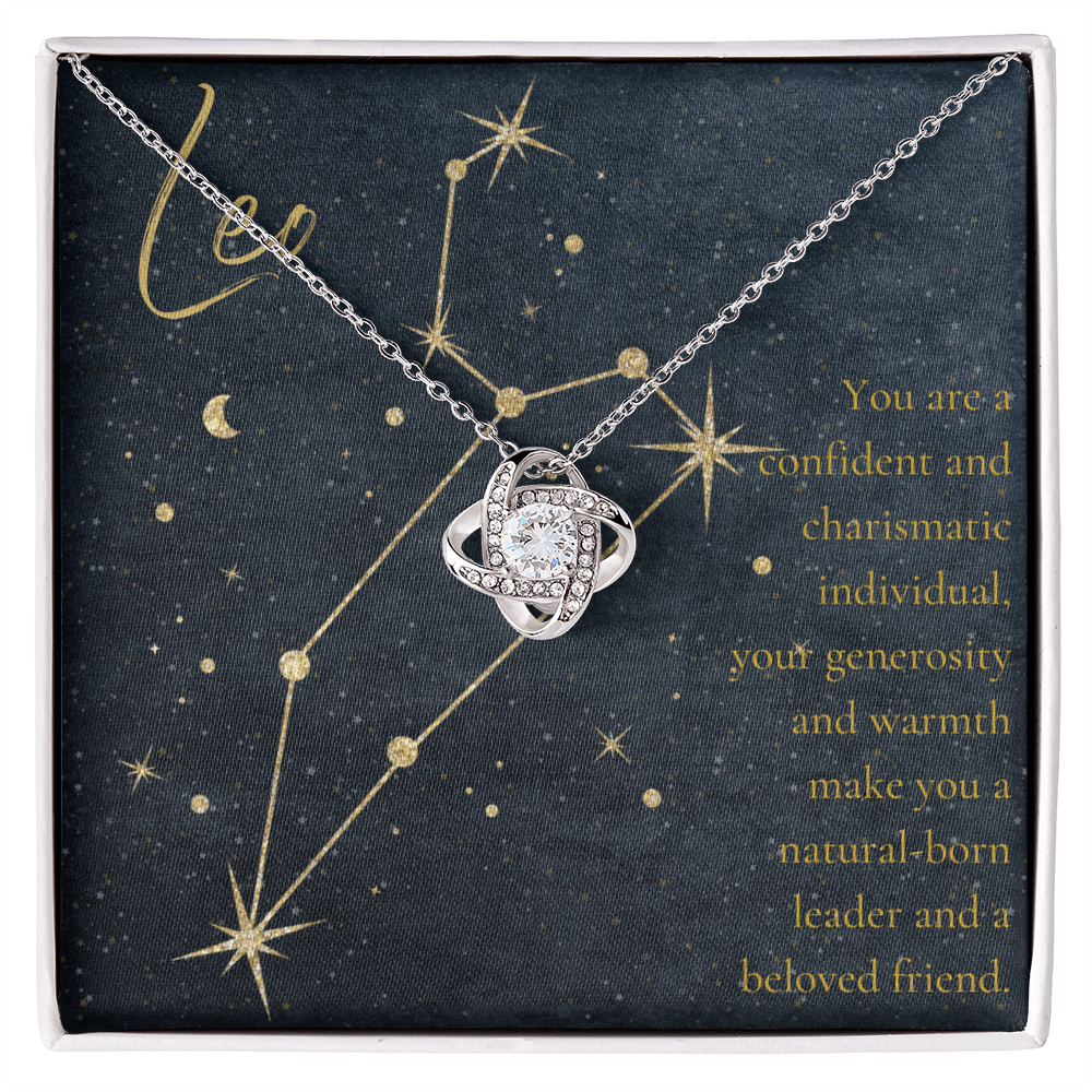 Leo Zodiac Love Knot Necklace