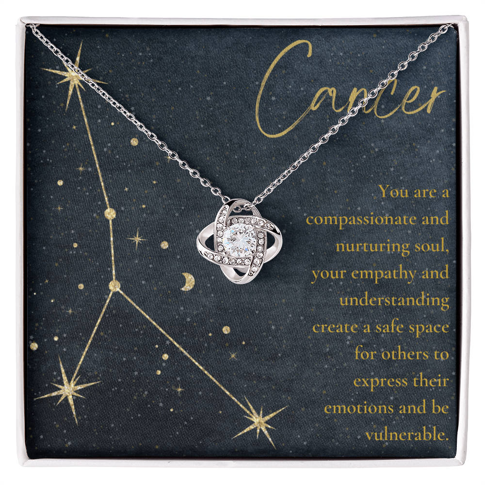 Cancer Zodiac Love Knot Necklace