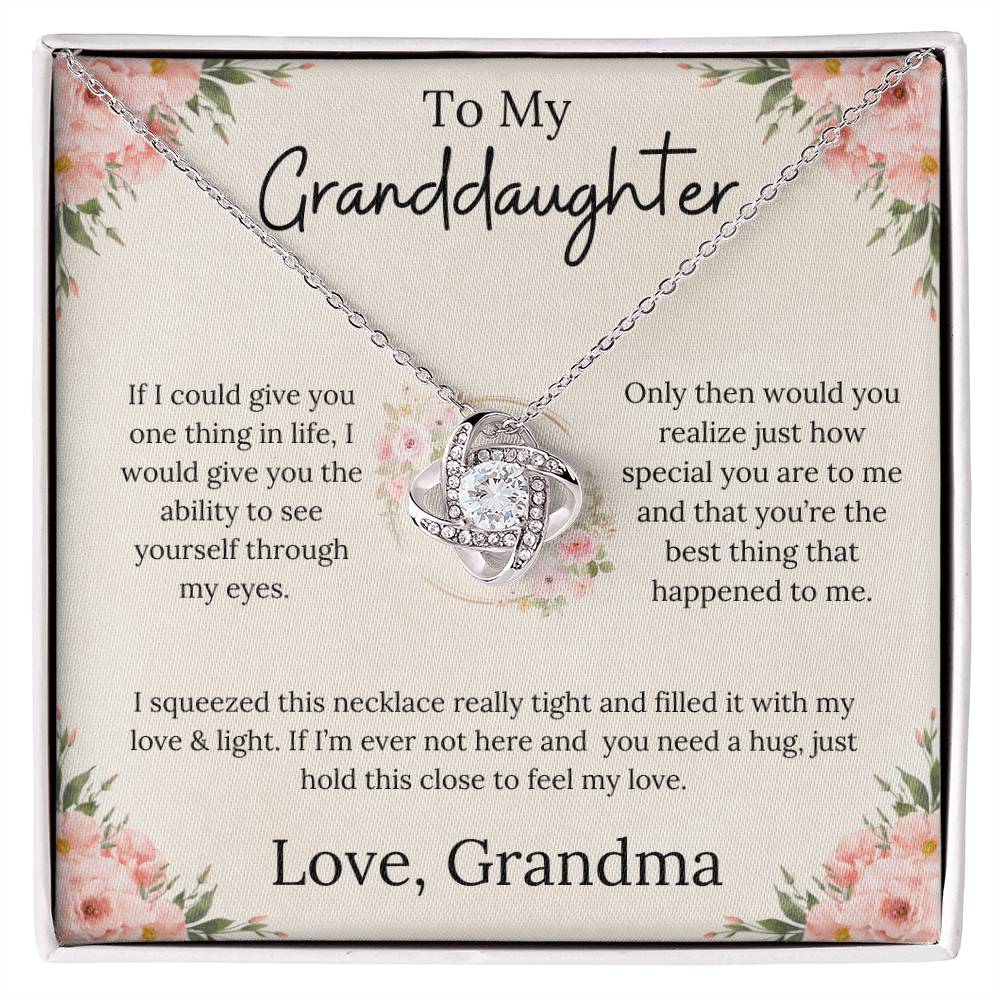 To My Granddaughter Endless Love - Love Knot Necklace - From Grandma