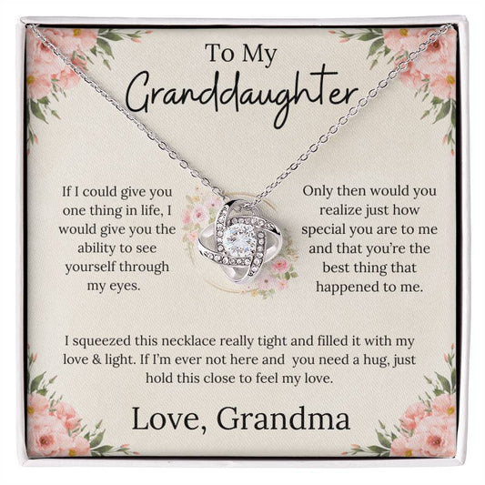 To My Granddaughter Endless Love - Love Knot Necklace - From Grandma