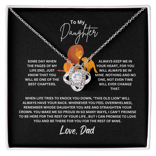 To My Daughter - This Old Lion - Love Knot Necklace
