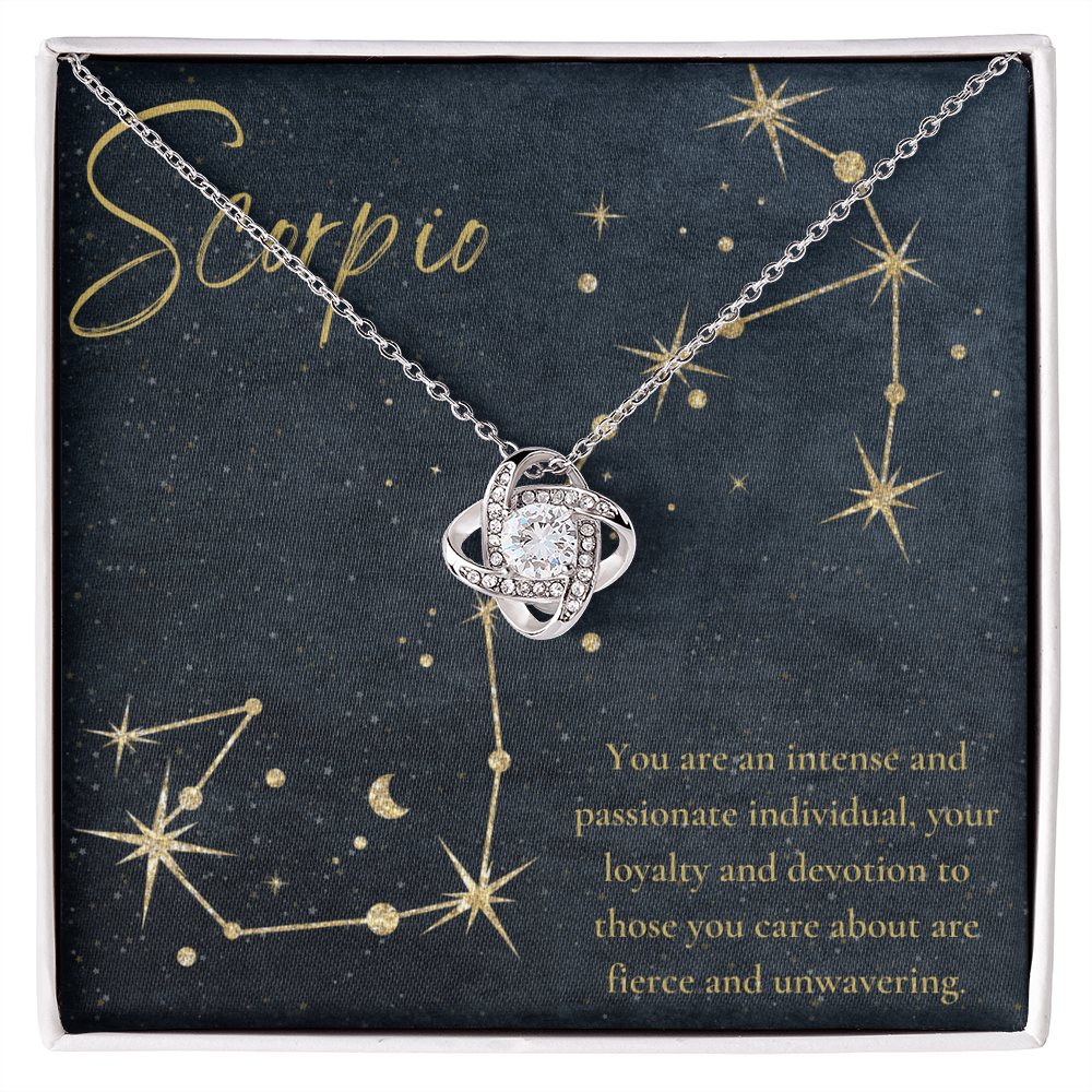 Scorpio Zodiac Love Knot Necklace