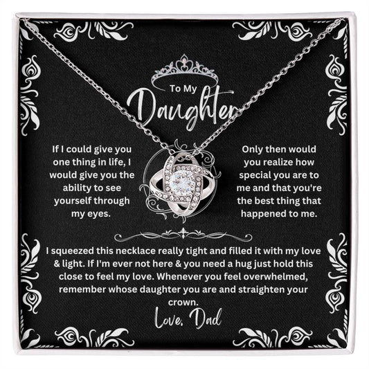 To My Daughter - Your Crown - Love Knot Necklace