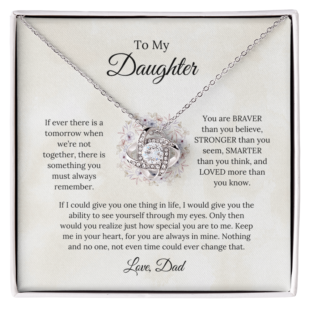 To My Daughter Forever in My Heart Love Knot Necklace: A Love That Knows No Bounds