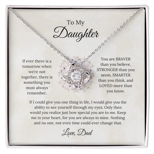 To My Daughter Forever in My Heart Love Knot Necklace: A Love That Knows No Bounds