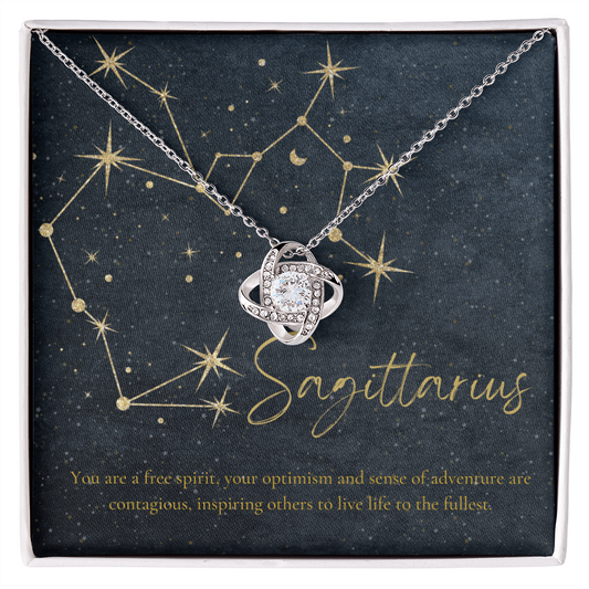 Sagittarius Zodiac Love Knot Necklace