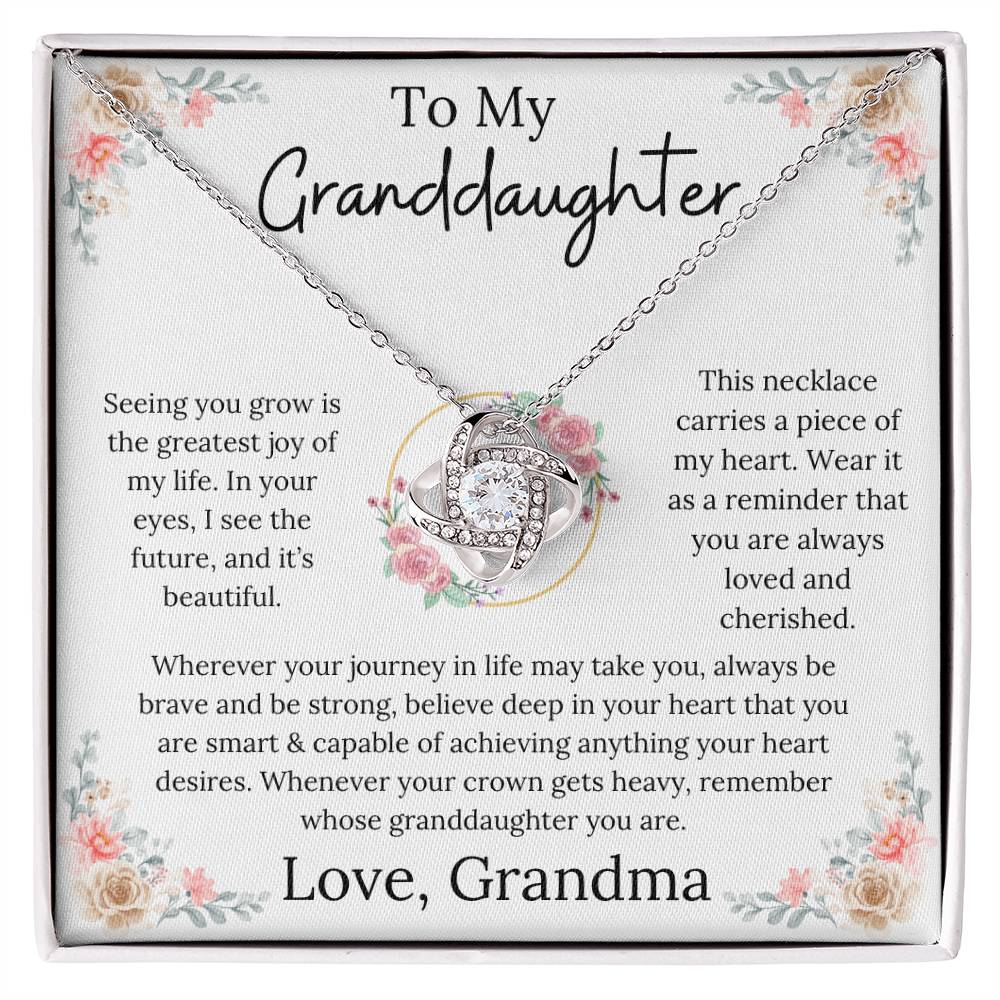 To My Granddaughter Love Knot Necklace