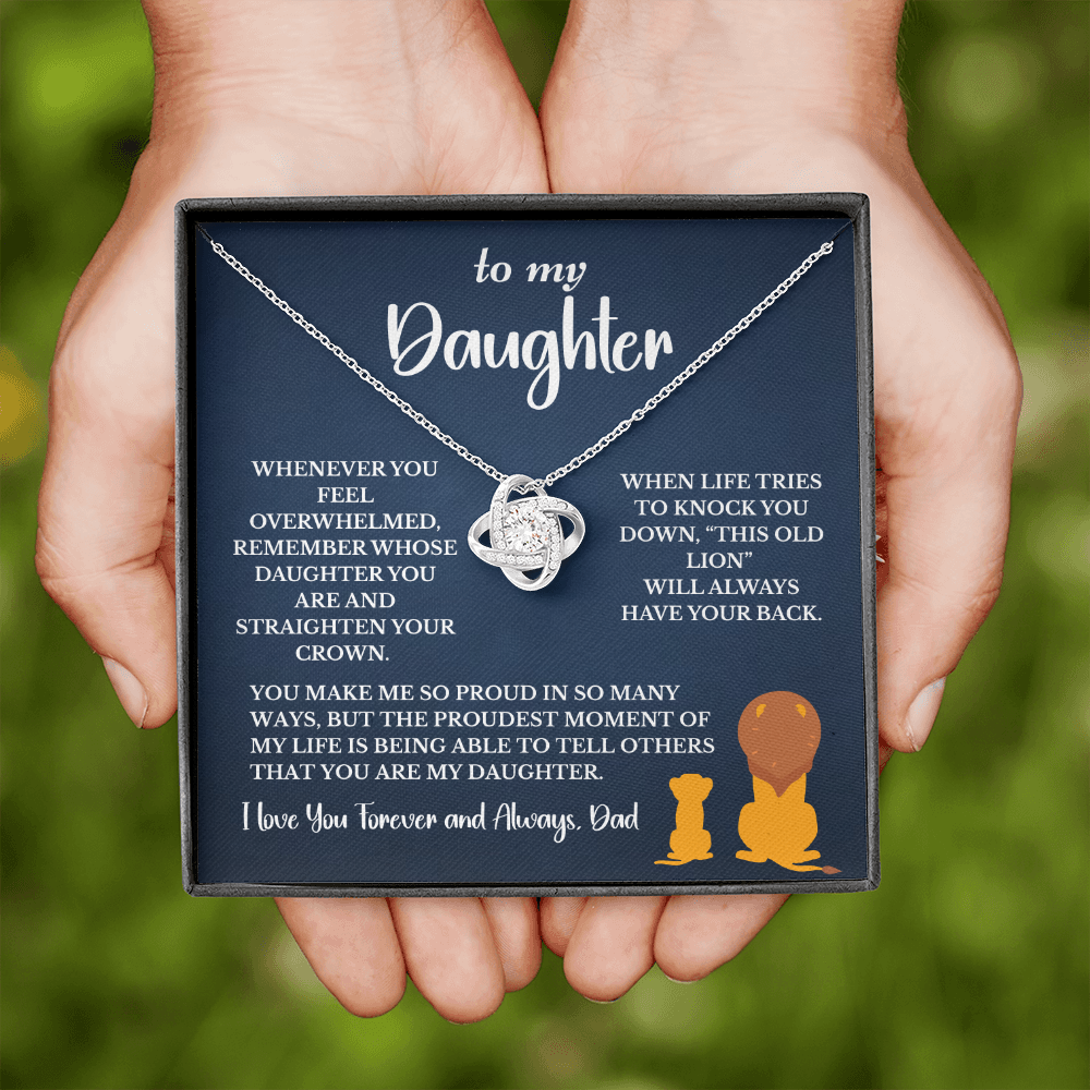 This Old Lion & His Princess – Dad to Daughter Love Knot Necklace