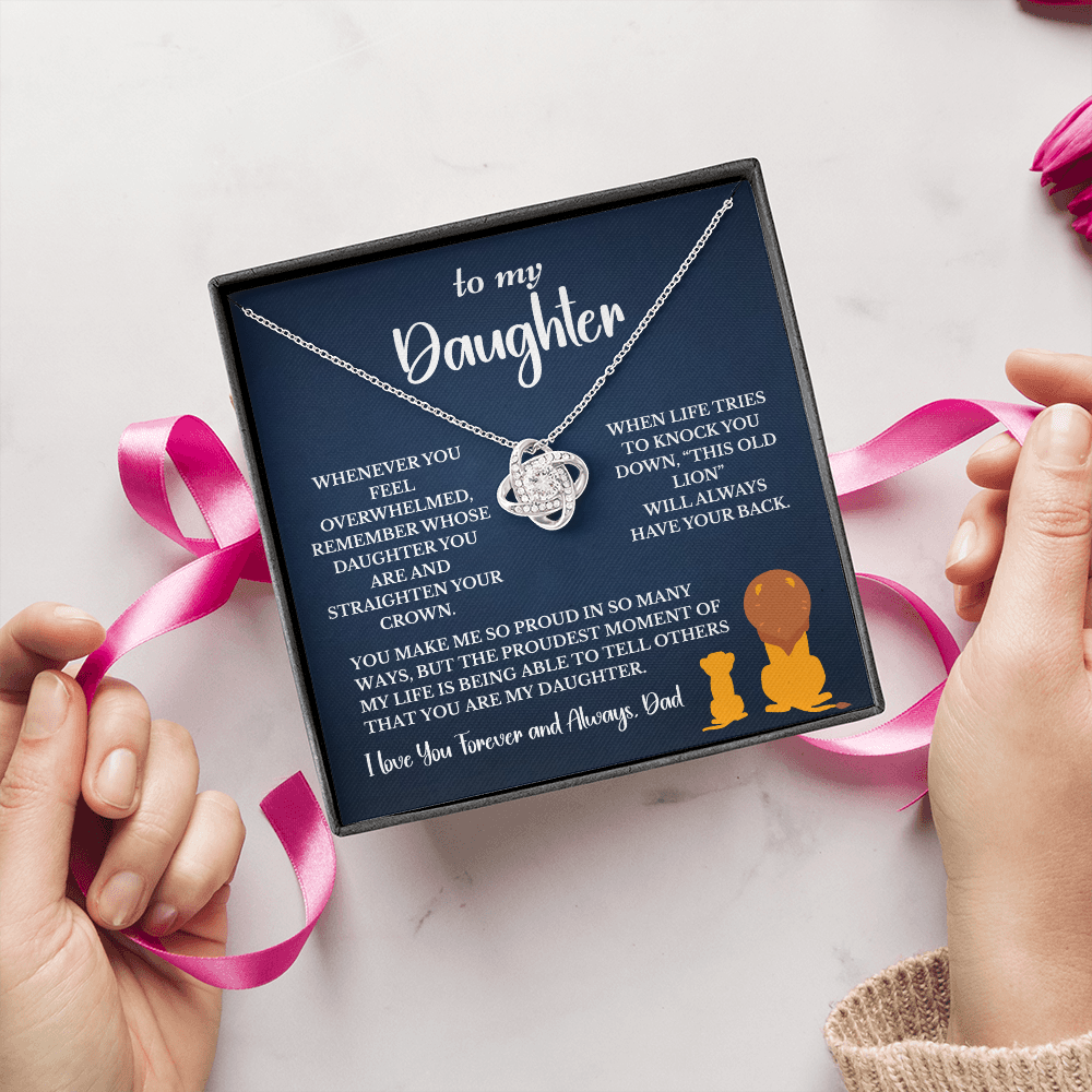 This Old Lion & His Princess – Dad to Daughter Love Knot Necklace