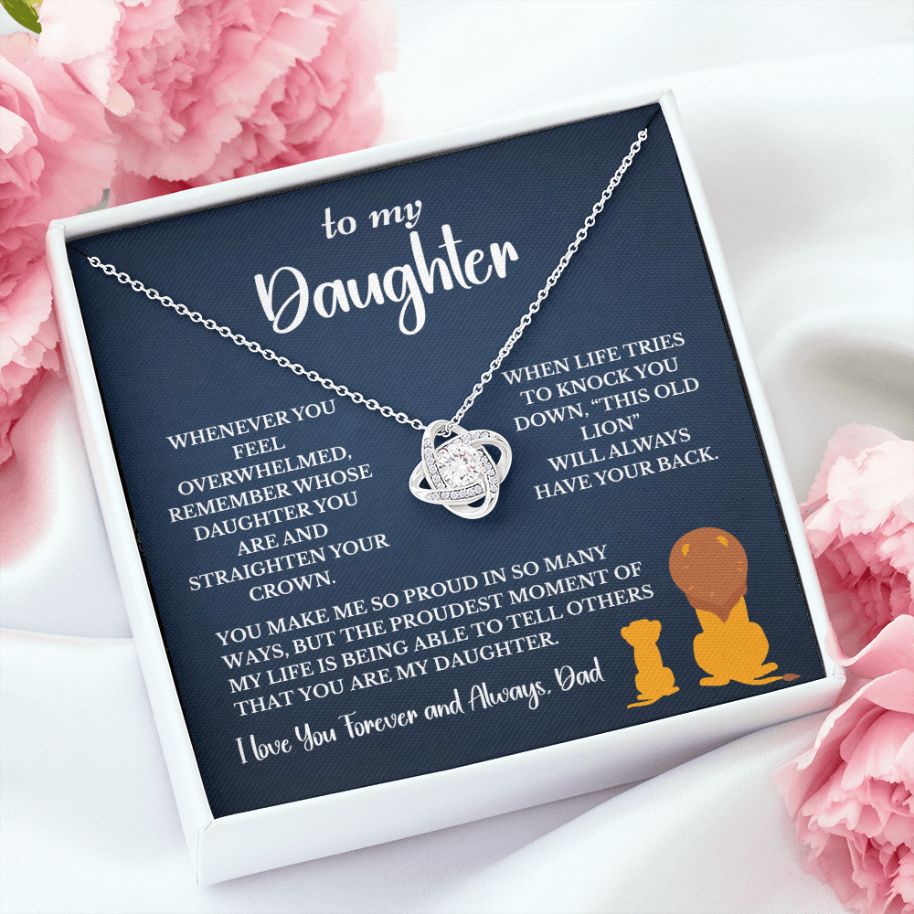 This Old Lion & His Princess – Dad to Daughter Love Knot Necklace