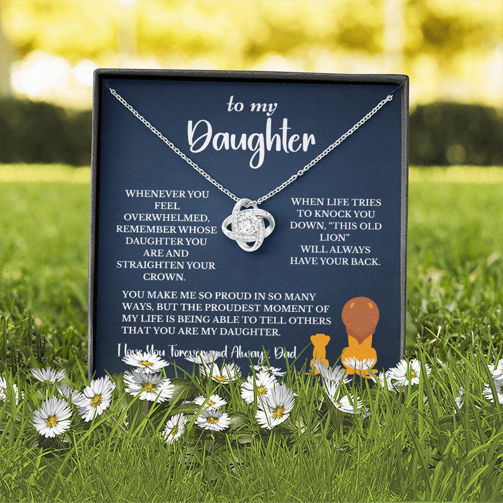 This Old Lion & His Princess – Dad to Daughter Love Knot Necklace