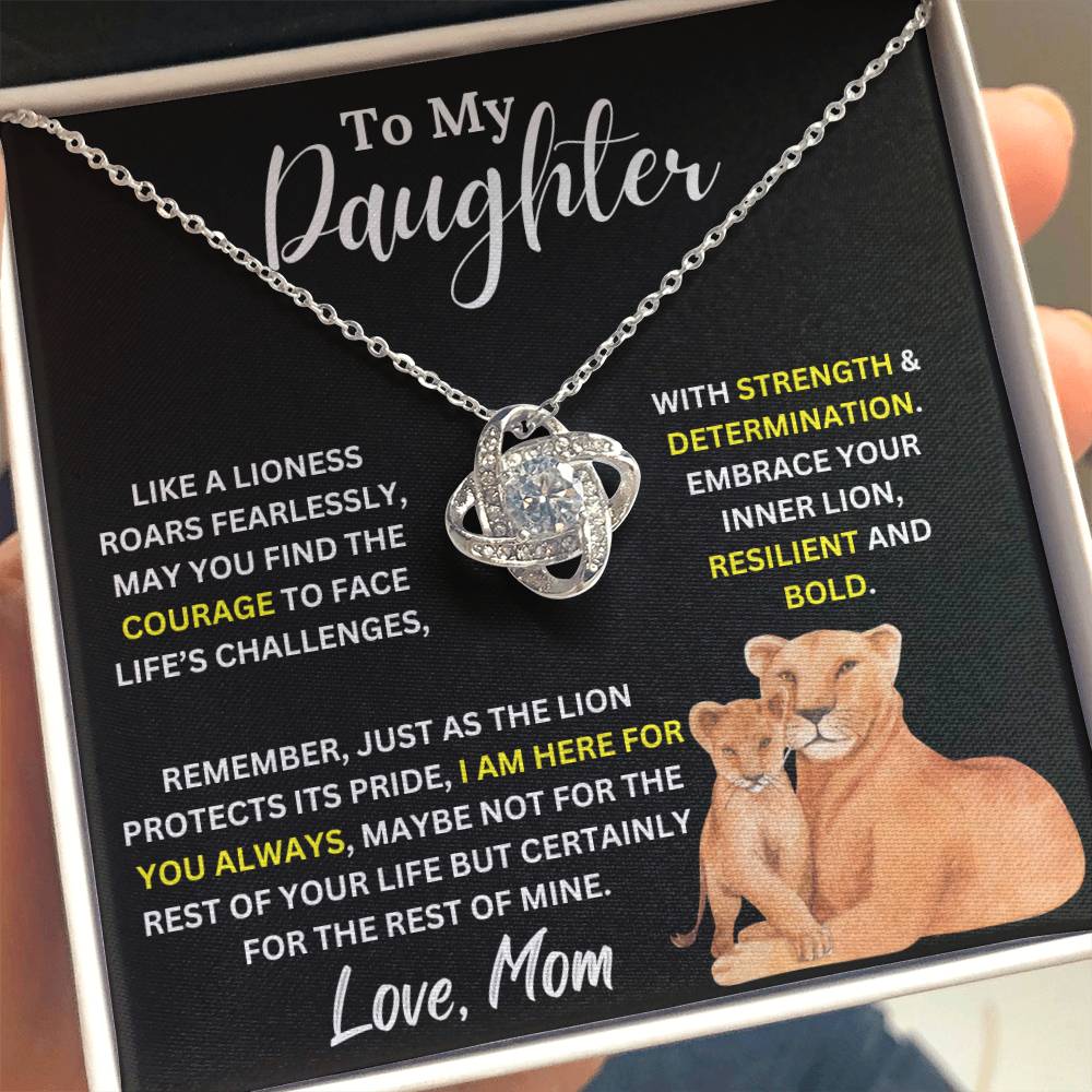 "Lioness Strength" Love Knot Necklace - A Mother’s Courageous Love