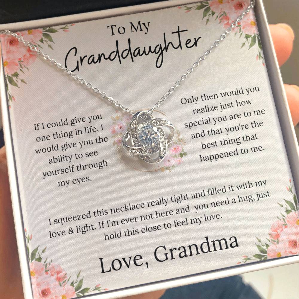 To My Granddaughter Endless Love - Love Knot Necklace - From Grandma