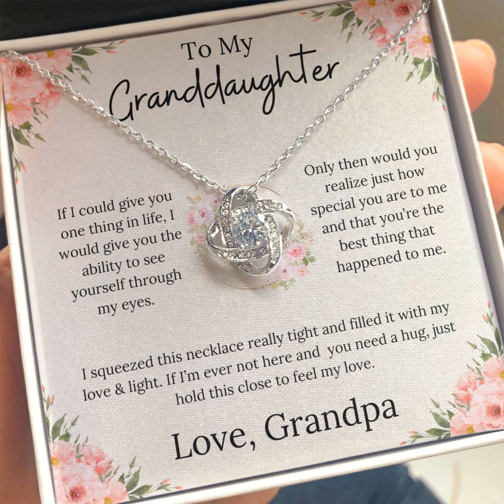 To My Granddaughter Endless Love - Love Knot Necklace From Grandpa