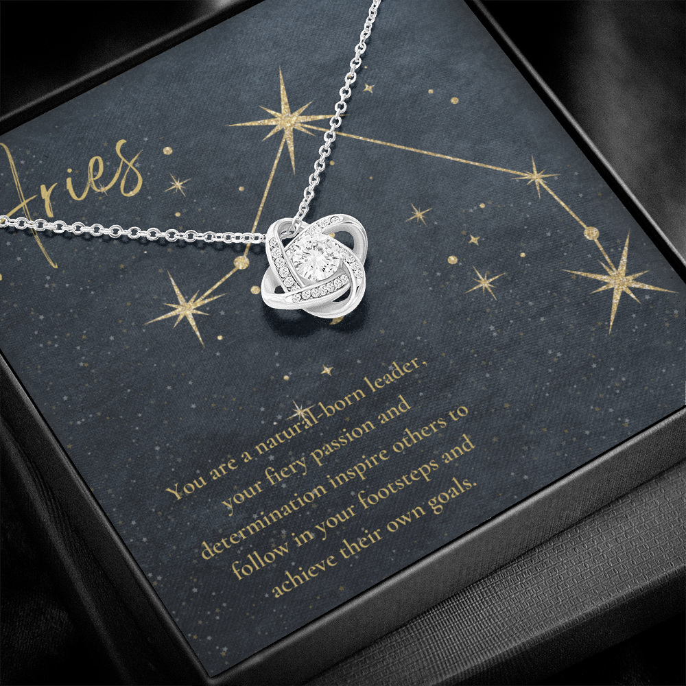 Aries Zodiac Love Knot Necklace