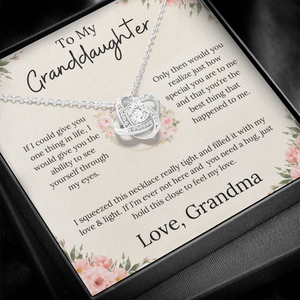 To My Granddaughter Endless Love - Love Knot Necklace - From Grandma