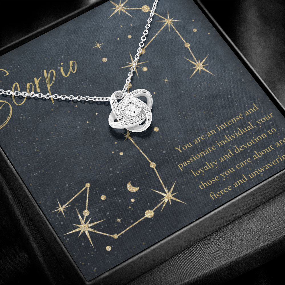 Scorpio Zodiac Love Knot Necklace